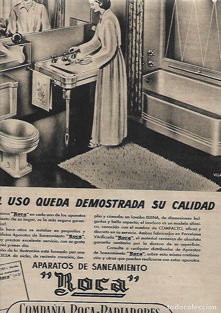 Collectionnisme: A&Ntilde;O 1952 RECORTE PRENSA PUBLICIDAD BA&Ntilde;O APARATOS SANEAMIENTO ROCA COMPA&Ntilde;IA ROCA RADIADORES