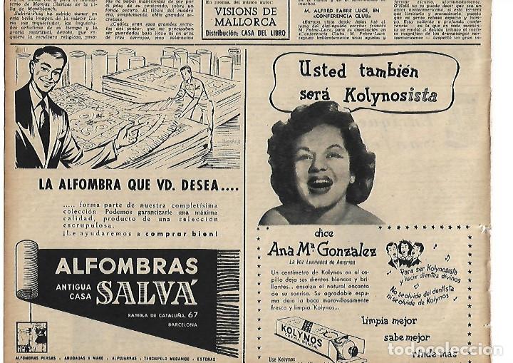 Collezionismo: A&Ntilde;O 1954 RECORTE PRENSA PUBLICIDAD ALFOMBRAS ANTIGUA CASA SALVA KOLYNOS ANA MARIA GONZALEZ