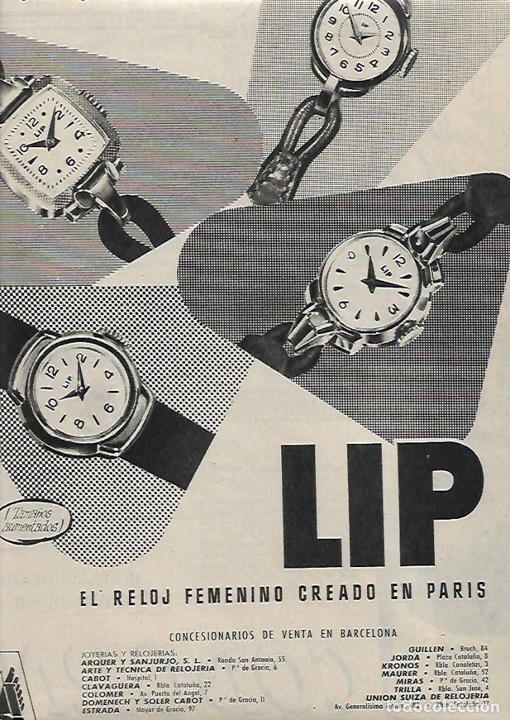 Collecting paper: A&Ntilde;O 1954 RECORTE PRENSA PUBLICIDAD LIP RELOJ MUJER