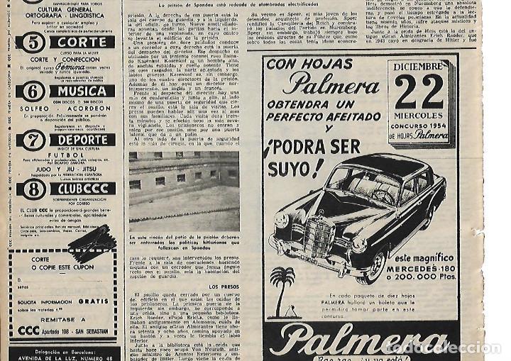 Collecting paper: A&Ntilde;O 1954 RECORTE PRENSA PUBLICIDAD HOJAS DE AFEITAR LA PALMERA CONCURSO COCHE MERCEDES