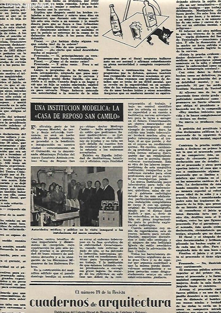 Coleccionismo: A&Ntilde;O 1954 RECORTE PRENSA CASA DE REPOSO SAN CAMILO UNA INSTITUCION MODELICA
