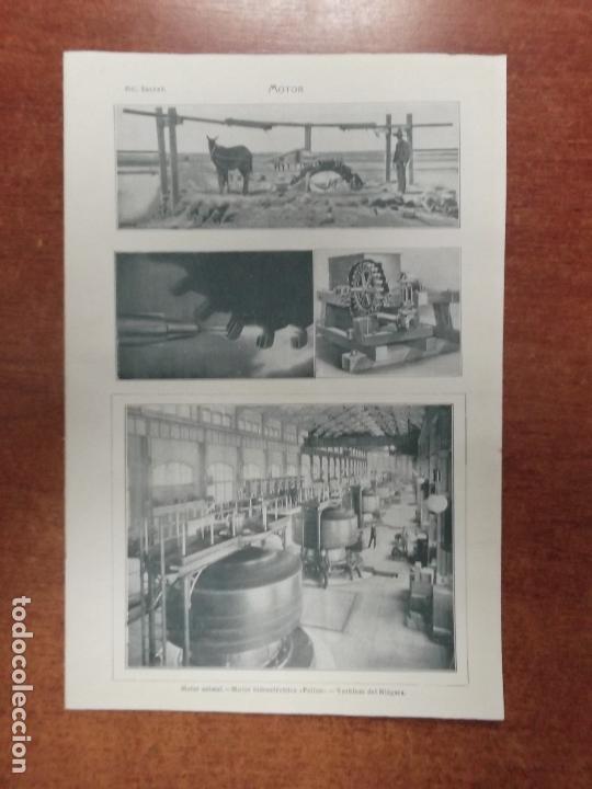 Coleccionismo: ANTIGUA L&Aacute;MINA DICCIONARIO ENCICLOP&Eacute;DICO. MOTOR. MOTOR ANIMAL. MOTOR HIDROEL&Eacute;CTRICO PELTON. TURBINAS