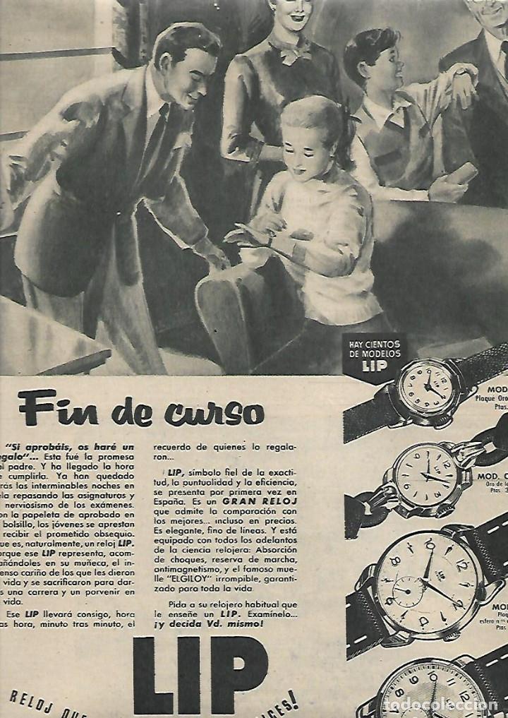 Coleccionismo: A&Ntilde;O 1955 RECORTE PRENSA PUBLICIAD RELOJ LIP