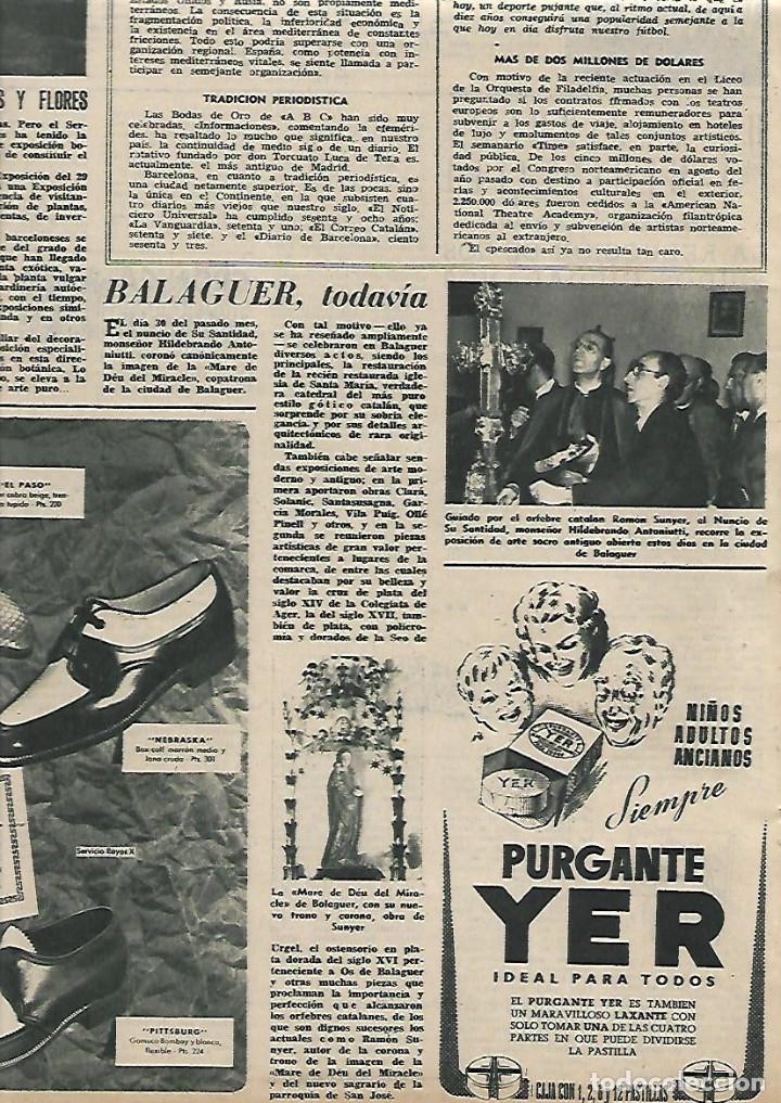 Coleccionismo: A&Ntilde;O 1955 RECORTE PRENSA BALAGUER VIRGEN MARE DE DEU DEL MIRACLE CORONA RAMON SUNYER