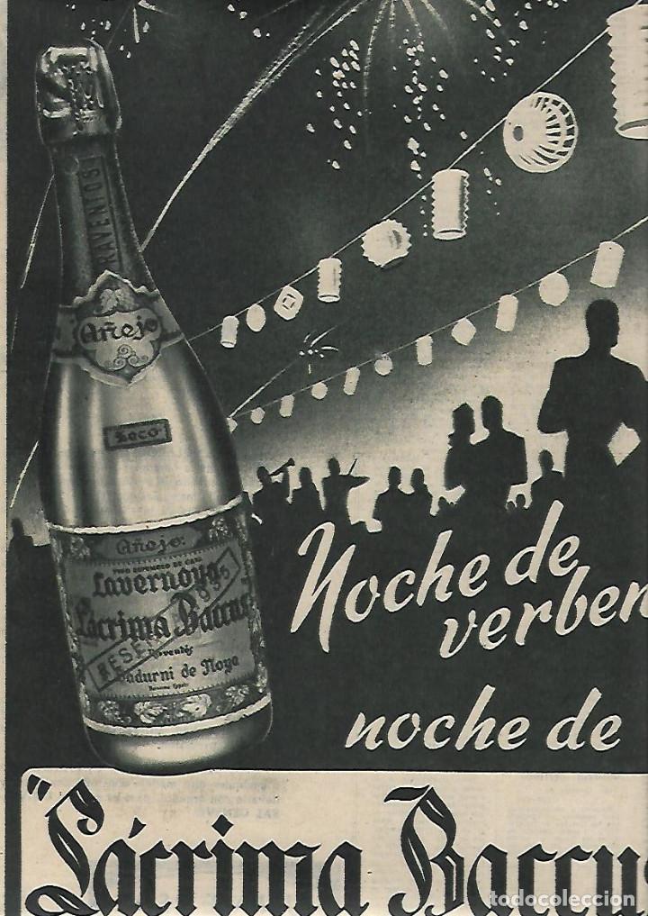 Collecting paper: A&Ntilde;O 1955 RECORTE PRENSA PUBLICIDAD BEBIDAS LAVERNOYA LACRIMA BACCUS CHAMPAN CAVA