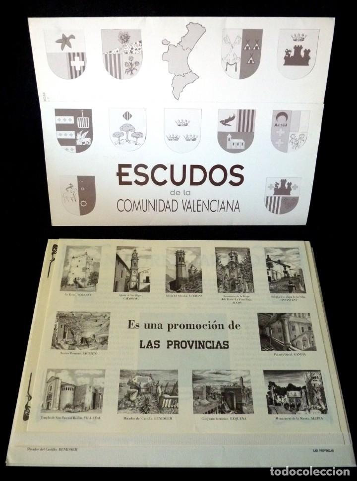 Collecting paper: ESCUDOS DE LA COMUNIDAD VALENCIANA. L. SANCHO ALCAYDE. COLECCI&Oacute;N DE 11 L&Aacute;MINAS. LAS PROVINCIAS