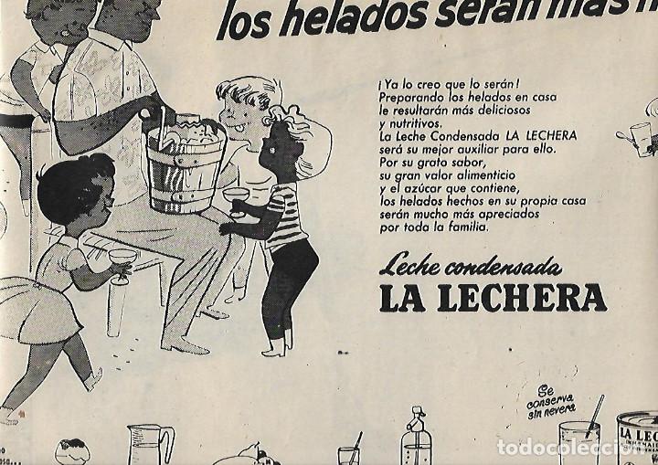 Collectionnisme: A&Ntilde;O 1954 RECORTE PRENSA PUBLICIDAD LECHE CONDENSADA LA LECHERA IDEAL PARA HELADOS