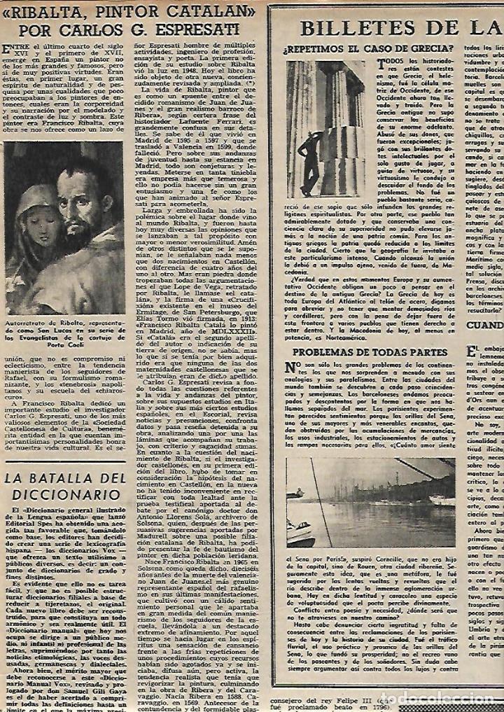 Collectionnisme: A&Ntilde;O 1955 RECORTE PRENSA PINTURA RIBALTA PINTOR CATALAN
