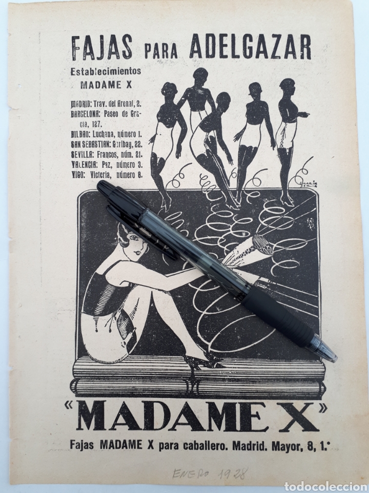 madame x fajas para adelgazar. valencia (a.1927 - Comprar Documentos  antigos no todocoleccion