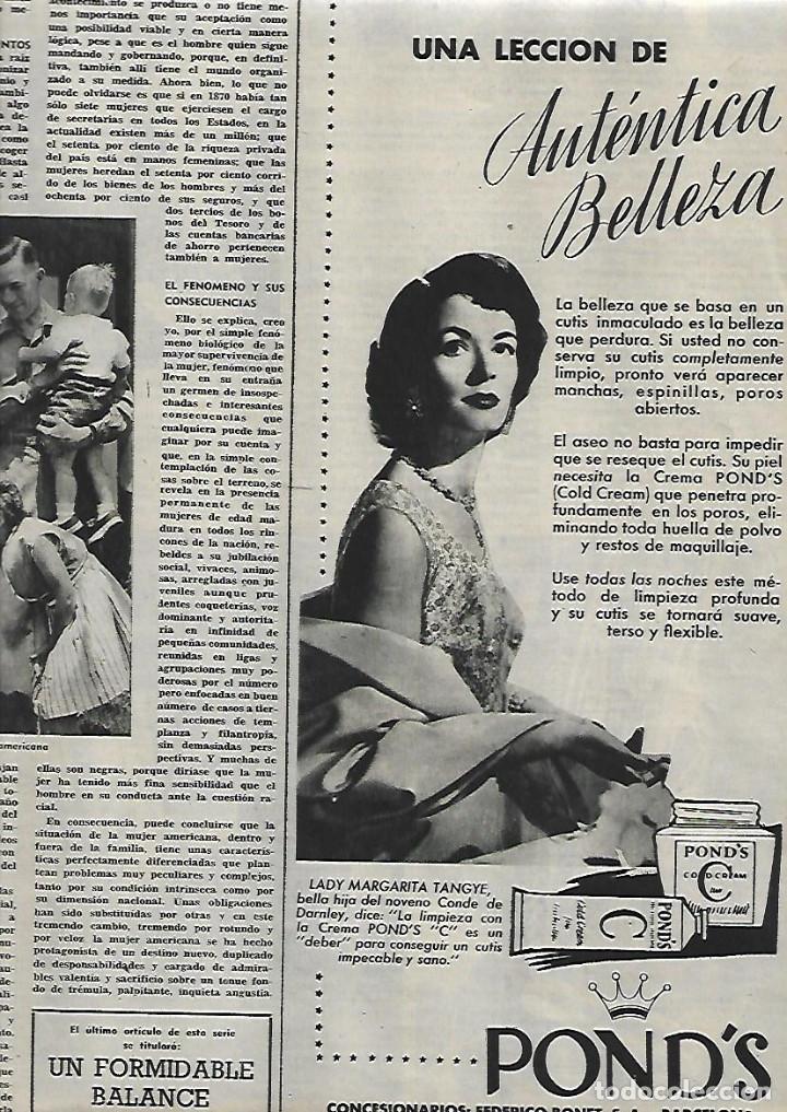 Coleccionismo: A&Ntilde;O 1955 RECORTE PRENSA PUBLICIDAD COSMETICA CREMA BELLEZA PONDS POND'S CONDESA MARGARITA TANGYE