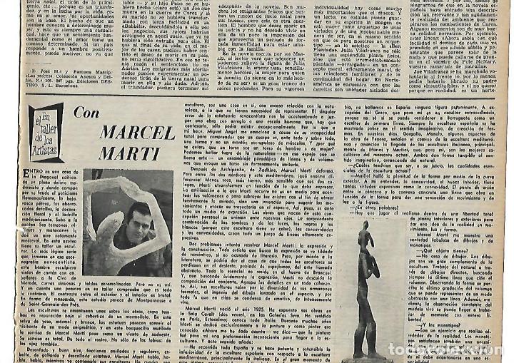 Collecting paper: A&Ntilde;O 1955 RECORTE PRENSA ESCULTURA MARCEL MARTI