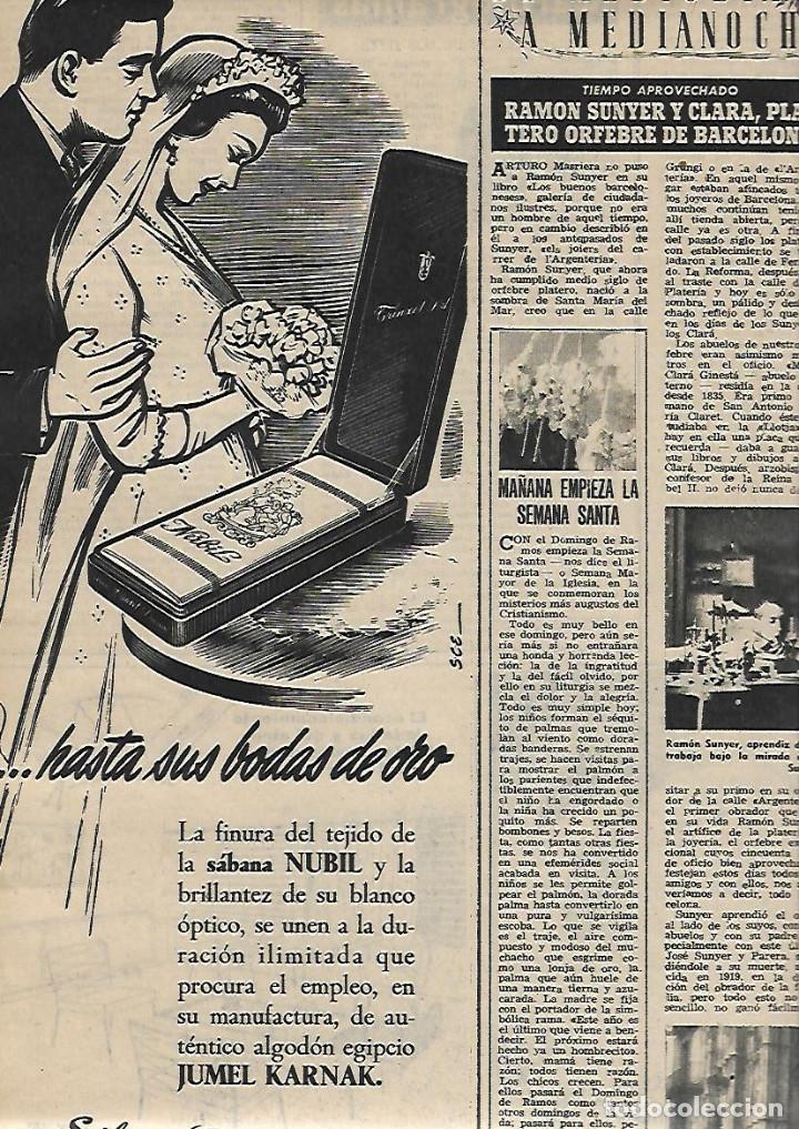 Collezionismo: A&Ntilde;O 1955 RECORTE PRENSA PUBLICIDAD SABANA NUBIL TRINXET ALGODON JUMEL KARNAK
