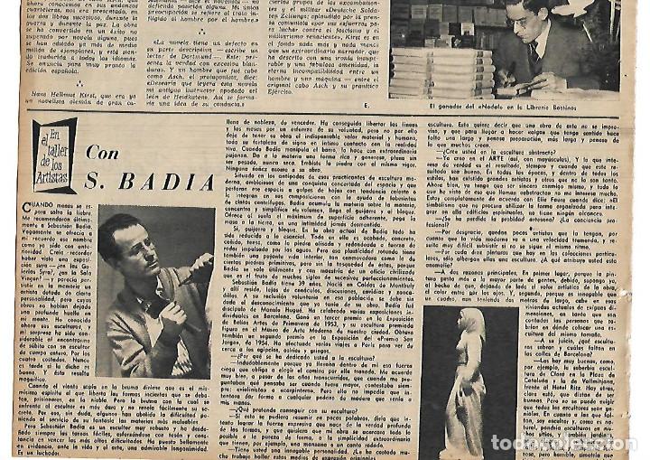 Coleccionismo: A&Ntilde;O 1955 RECORTE PRENSA ESCULTURA PINTURA SEBASTIA BADIA