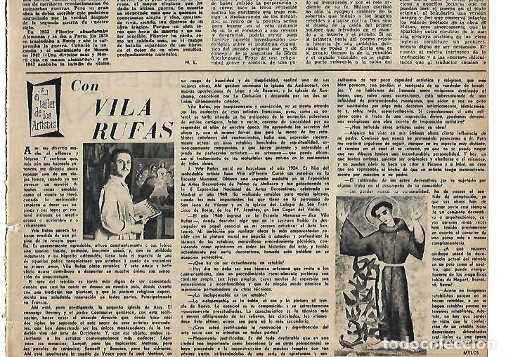 Sammelleidenschaft Papier: A&Ntilde;O 1955 RECORTE PRENSA PINTURA VILA RUFAS