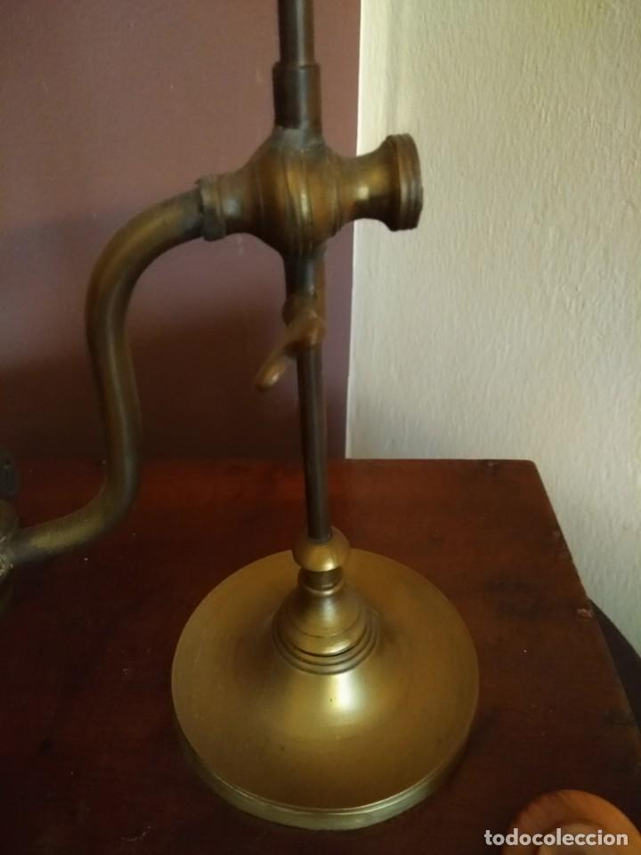 Coleccionismo: Lampara quinqu&eacute; de aceite en bronce - Foto 5