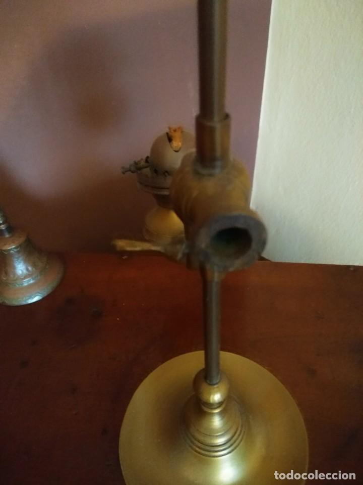 Coleccionismo: Lampara quinqu&eacute; de aceite en bronce - Foto 6