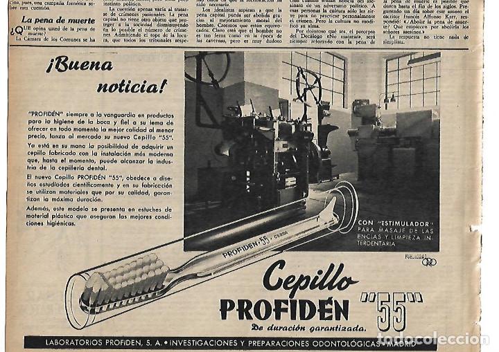 Coleccionismo: A&Ntilde;O 1955 RECORTE PRENSA PUBLICIDAD CEPILLO PROFIDEN