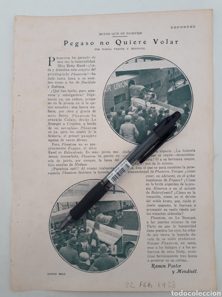 Coleccionismo: PEGASO NO QUIERE VOLAR. 1928