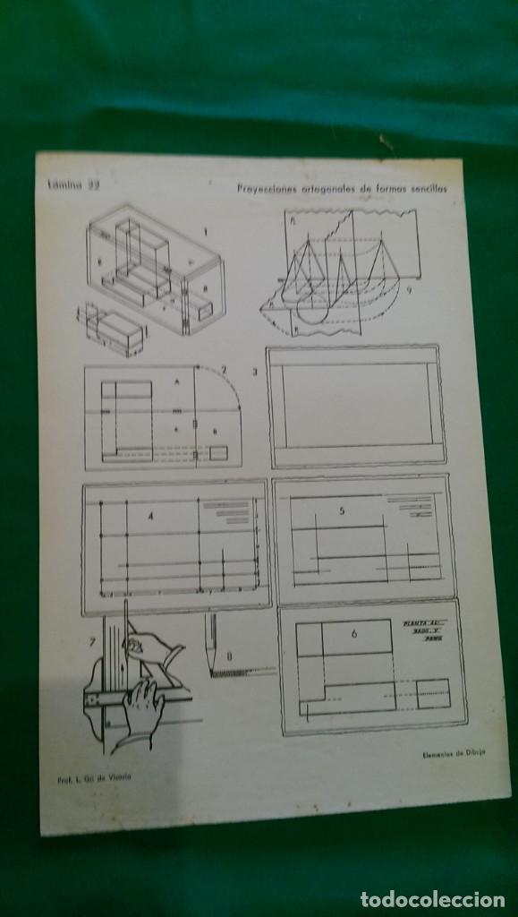 Sammelleidenschaft Papier: ANTIGUA L&Aacute;MINA DE DIBUJO &laquo;PROYECCIONES ORTOGONALES DE FORMAS SENCILLAS&raquo;