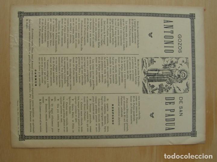 Coleccionismo: Goig - gozo a San Antonio de Padua, Barcelona, principios del siglo XX.