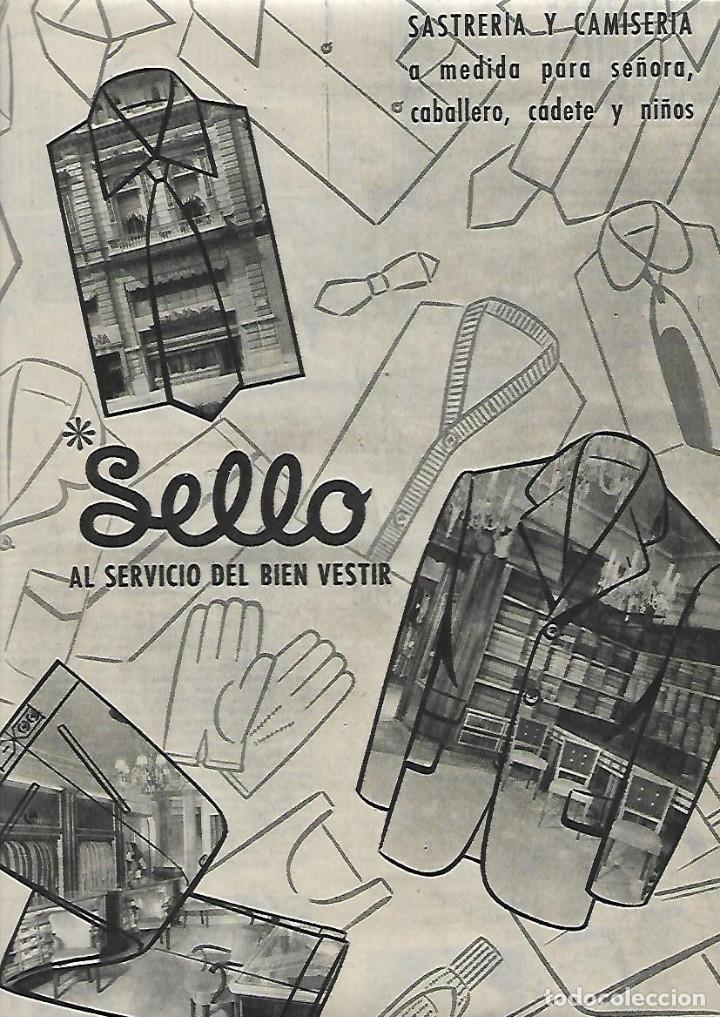 Collezionismo: A&Ntilde;O 1955 RECORTE PRENSA PUBLICIDAD COMERCIO ESTABLECIMIENTO SASTRERIA SELLO MODA