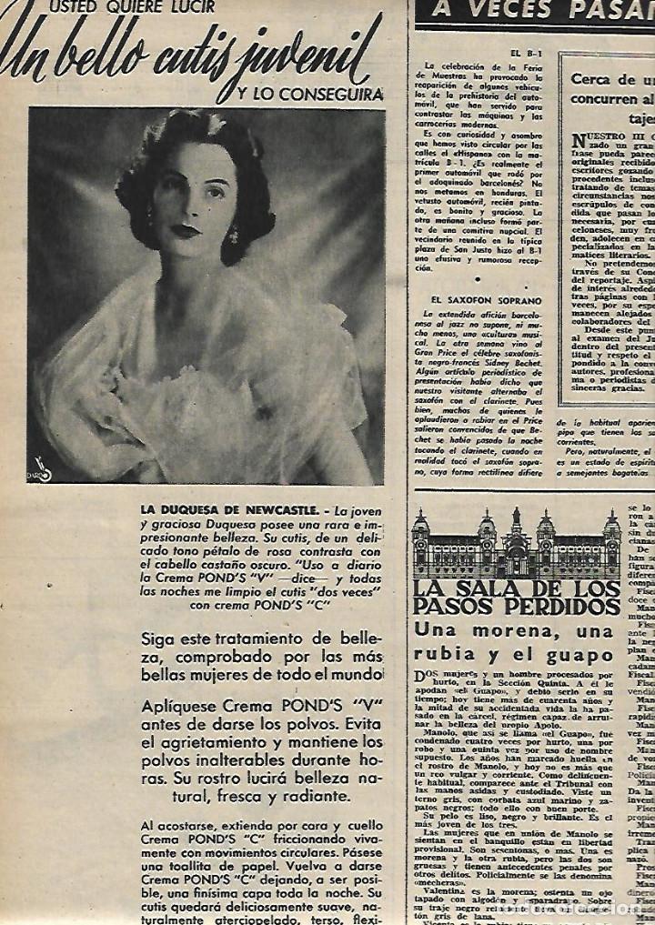 Collezionismo: A&Ntilde;O 1955 RECORTE PRENSA PUBLICIDAD COSMETICA CREMA BELLEZA PONDS POND'S DUQUESA DE NEWCASTLE