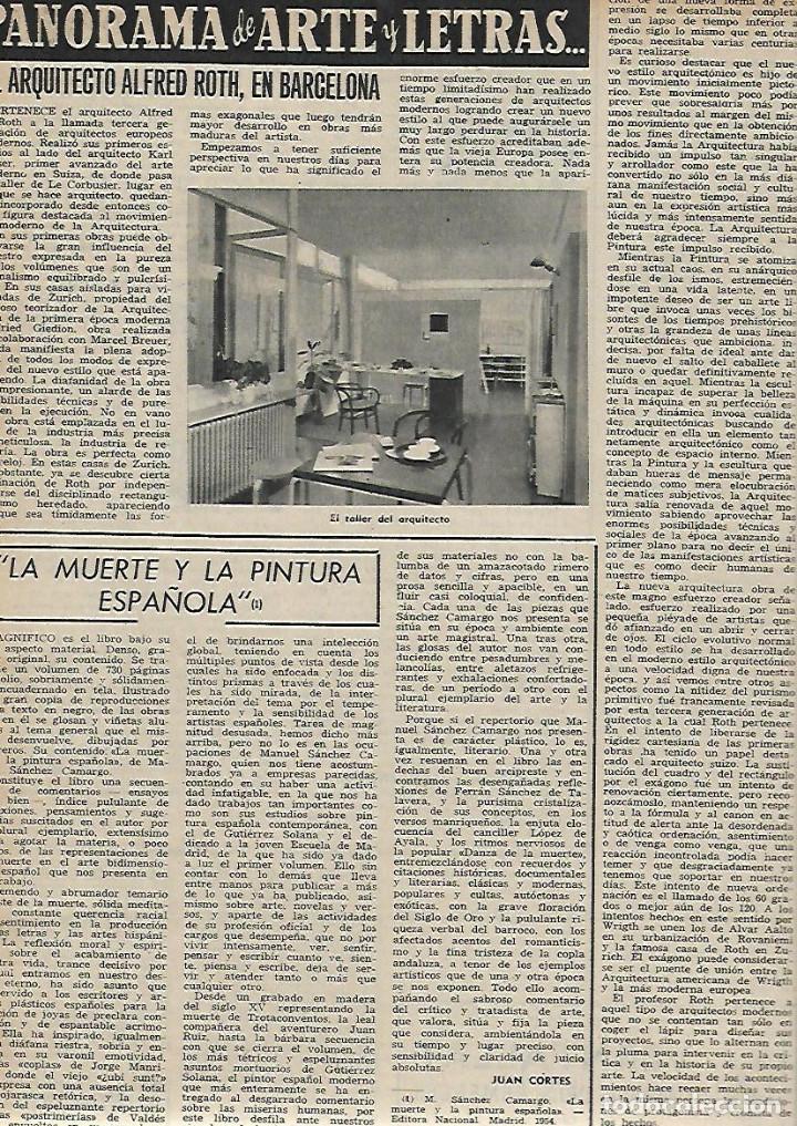 Coleccionismo: A&Ntilde;O 1955 RECORTE PRENSA ARQUITECTURA EL ARQUITECTO ALFRED ROTH EN BARCELONA