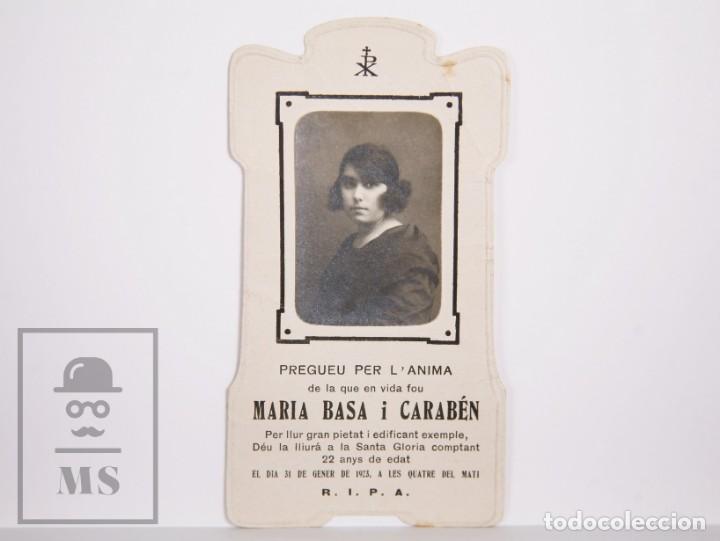 Coleccionismo: Antiguo Recordatorio de Fallecimiento con Fotograf&iacute;a - A&ntilde;o 1923 - Art Nouveau / Modernismo