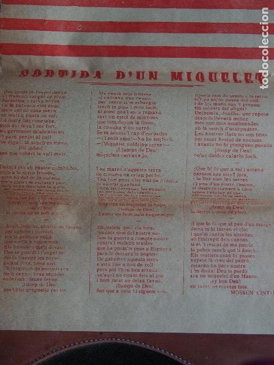 Colecionismo: Hoja volante Sortida d'un miquelet. Mossen Cinto. Circa 1923