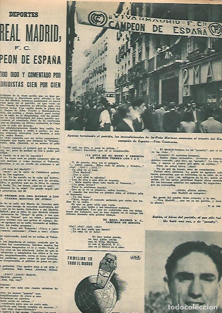 Sammelleidenschaft Papier: A&Ntilde;O 1946 RECORTE PRENSA DEPORTES FUTBOL EL REAL MADRID CAMPEON DE ESPA&Ntilde;A BA&Ntilde;ON