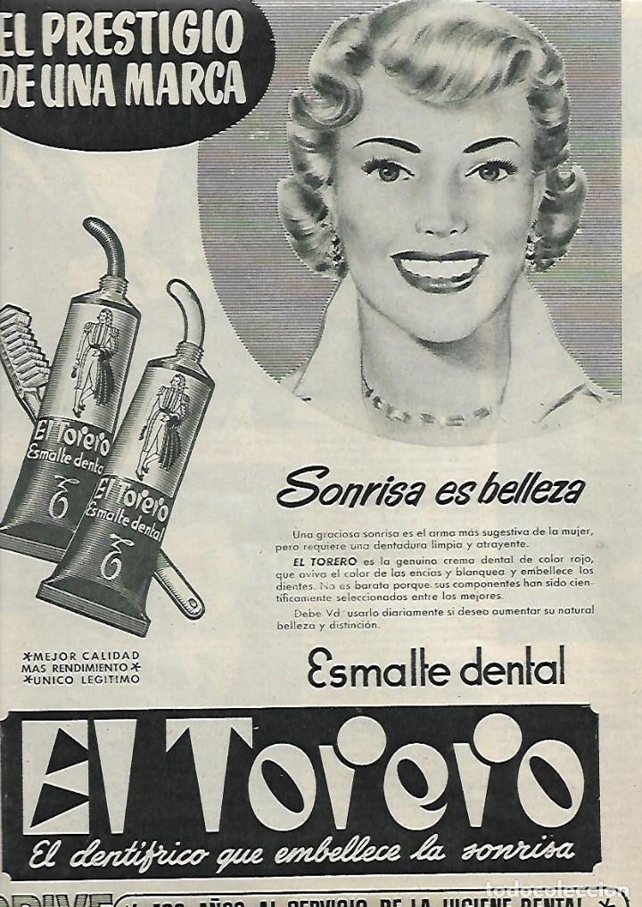 Collecting paper: A&Ntilde;O 1954 RECORTE PRENSA PUBLICIDAD CREMA ESMALTE DENTAL DENTIFRICO EL TORERO ORIVE