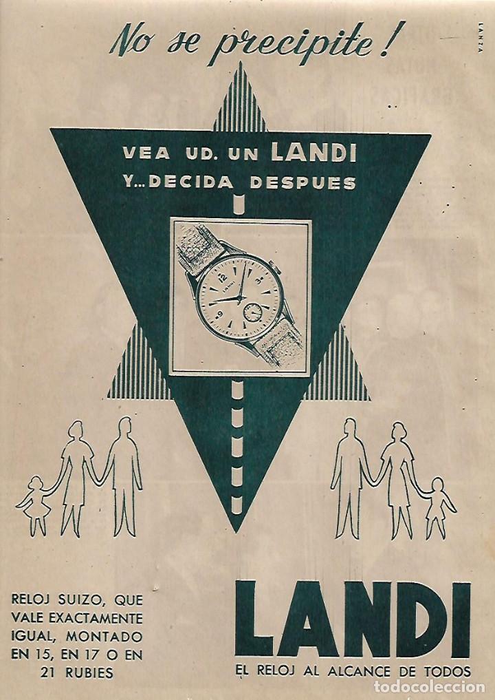 Collectionnisme: A&Ntilde;O 1955 RECORTE PRENSA PUBLICIDAD RELOJ LANDI