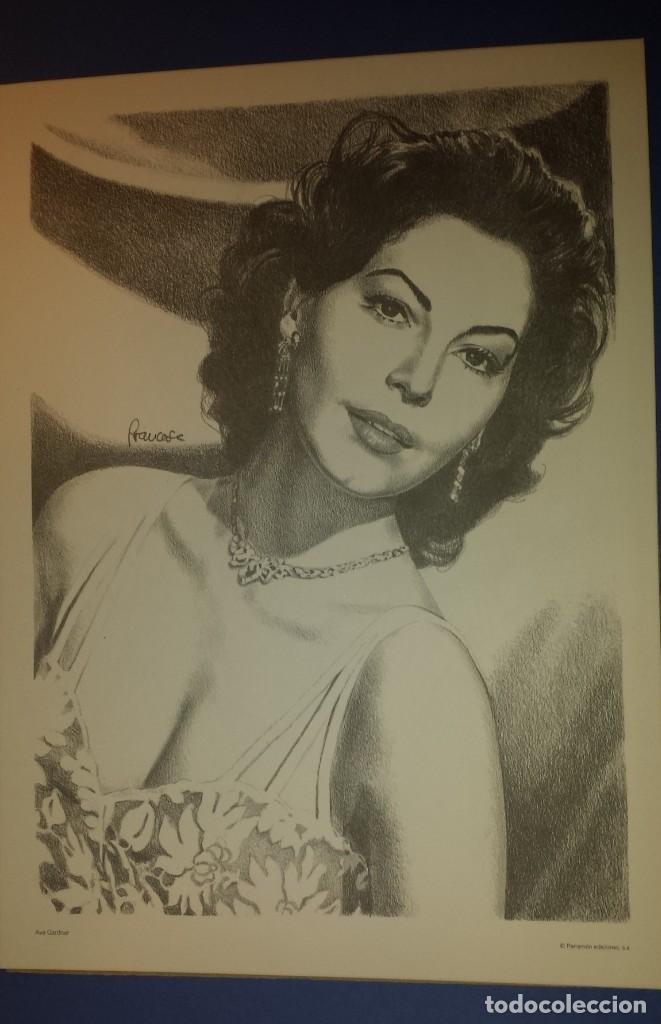 Coleccionismo: LAMINA DE ESTRELLAS DE CINE DIBUJO DE AVA GARDNER DE PARRAMON EDICIONES S.A.