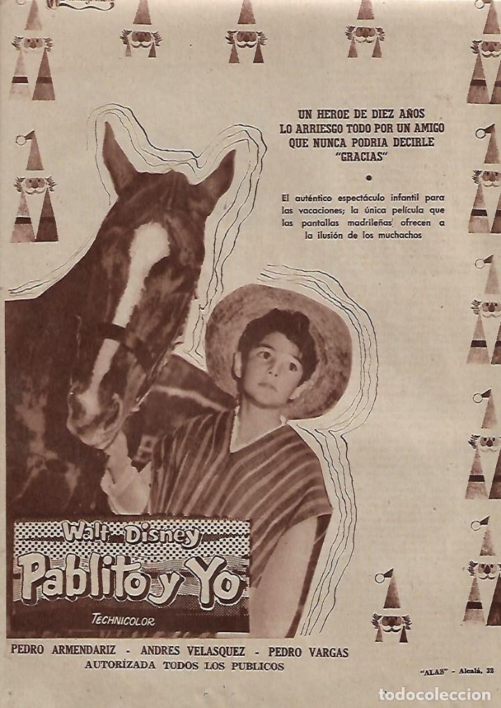 Collezionismo: A&Ntilde;O 1957 RECORTE PRENSA PUBLICIDAD CINE PELICULA PABLITO Y YO WALT DISNEY ARMENDARIZ
