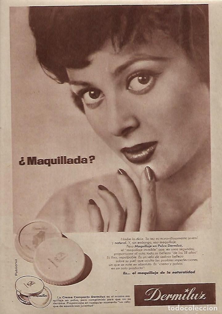 Coleccionismo: A&Ntilde;O 1957 RECORTE PRENSA PUBLICIDAD COSMETICA MAQUILLAJE DERMILUZ