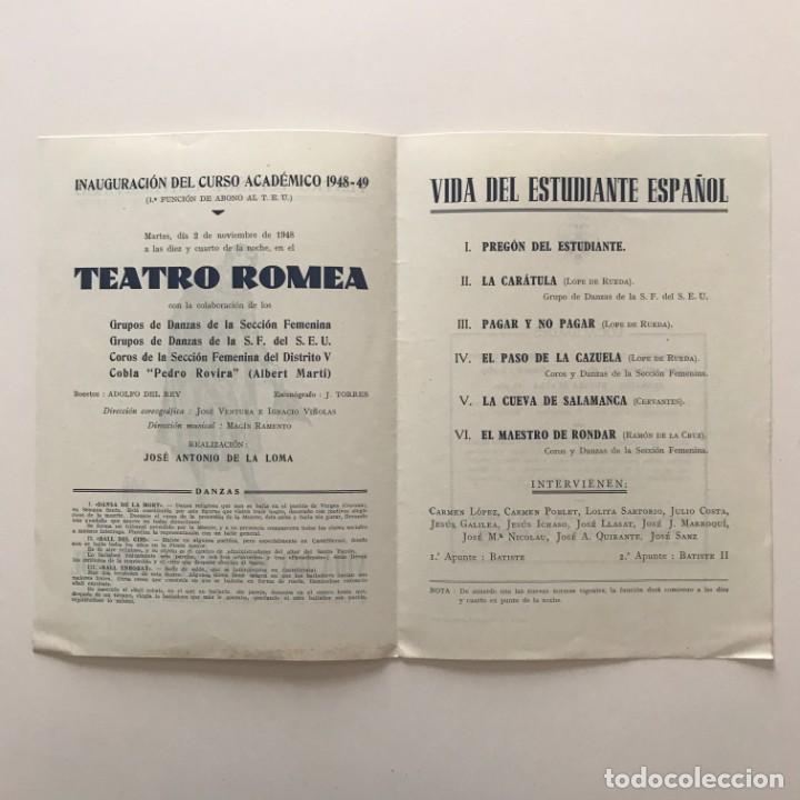 1948 Teatro Español Universitario. Vida del estudiante español 15,8x22,3cm