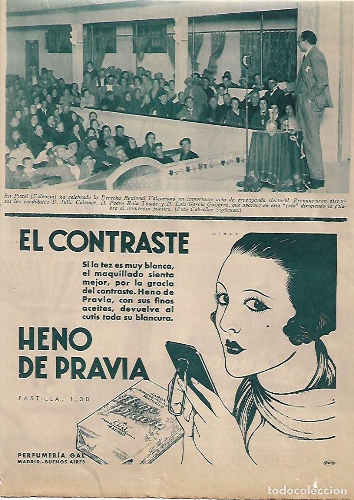 Collectionnisme: A&Ntilde;O 1933 RECORTE PRENSA PUBLICIDAD PASTILLA DE JABON HENO DE PRAVIA PERFUMERIA GAL