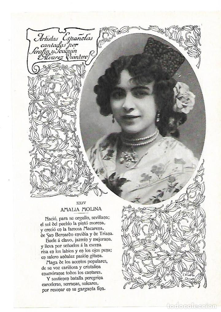 Collezionismo: A&Ntilde;O 1913 RECORTE PRENSA AMALIA MOLINA SEVILLA CANTANTE FLAMENCO BAILARINA POESIA HERMANOS QUINTERO
