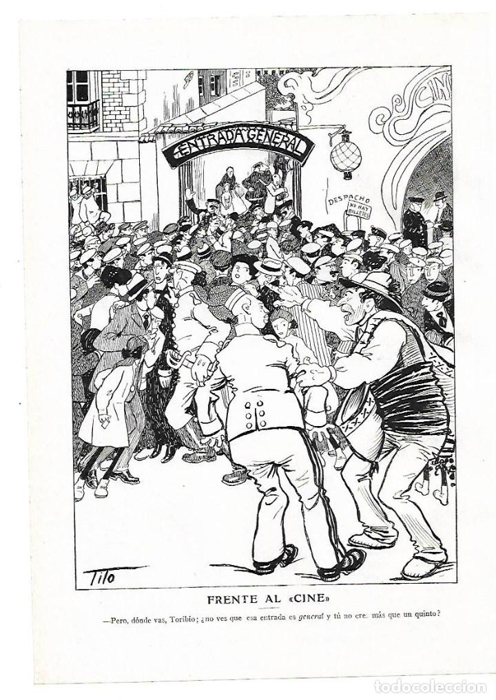 Collezionismo: A&Ntilde;O 1913 RECORTE PRENSA DIBUJO COMICO HUMOR TITO FRENTE AL CINE