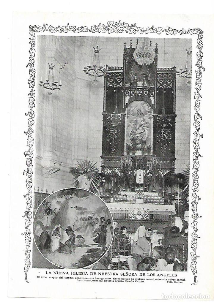 Coleccionismo: A&Ntilde;O 1913 RECORTE PRENSA NUEVA IGLESIA NUESTRA SE&Ntilde;ORA DE LOS ANGELES ALTAR MAYOR PINTURA RAMON PULIDO