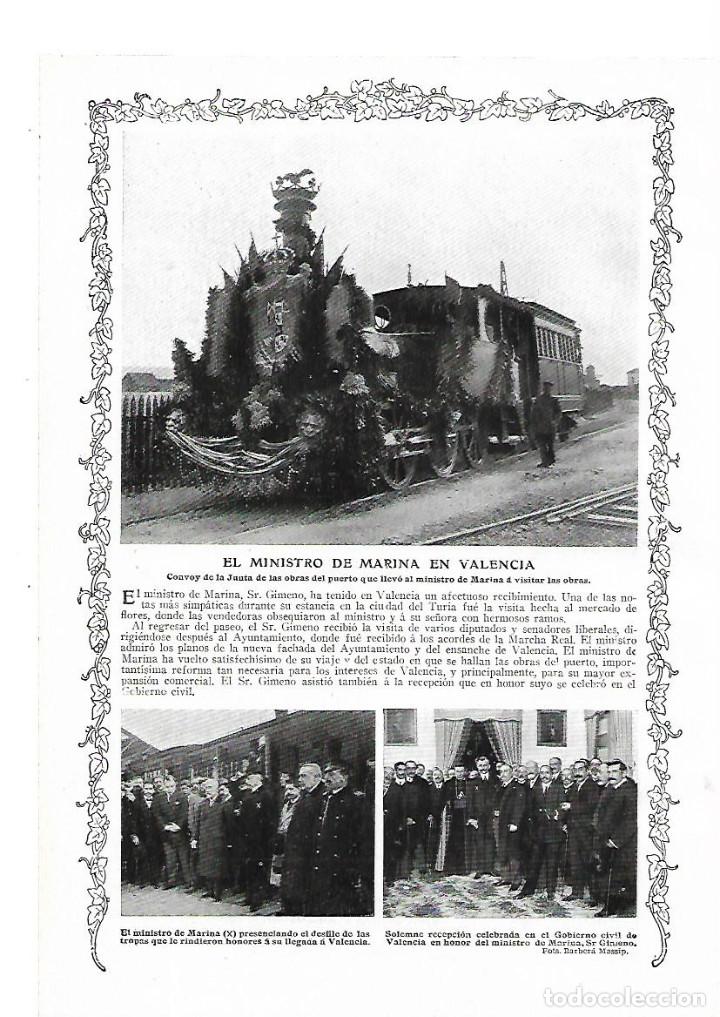 Coleccionismo: A&Ntilde;O 1913 RECORTE PRENSA VISITA MINISTRO DE MARINA GIMENO A VALENCIA TREN CONVOY LOCOMOTORA