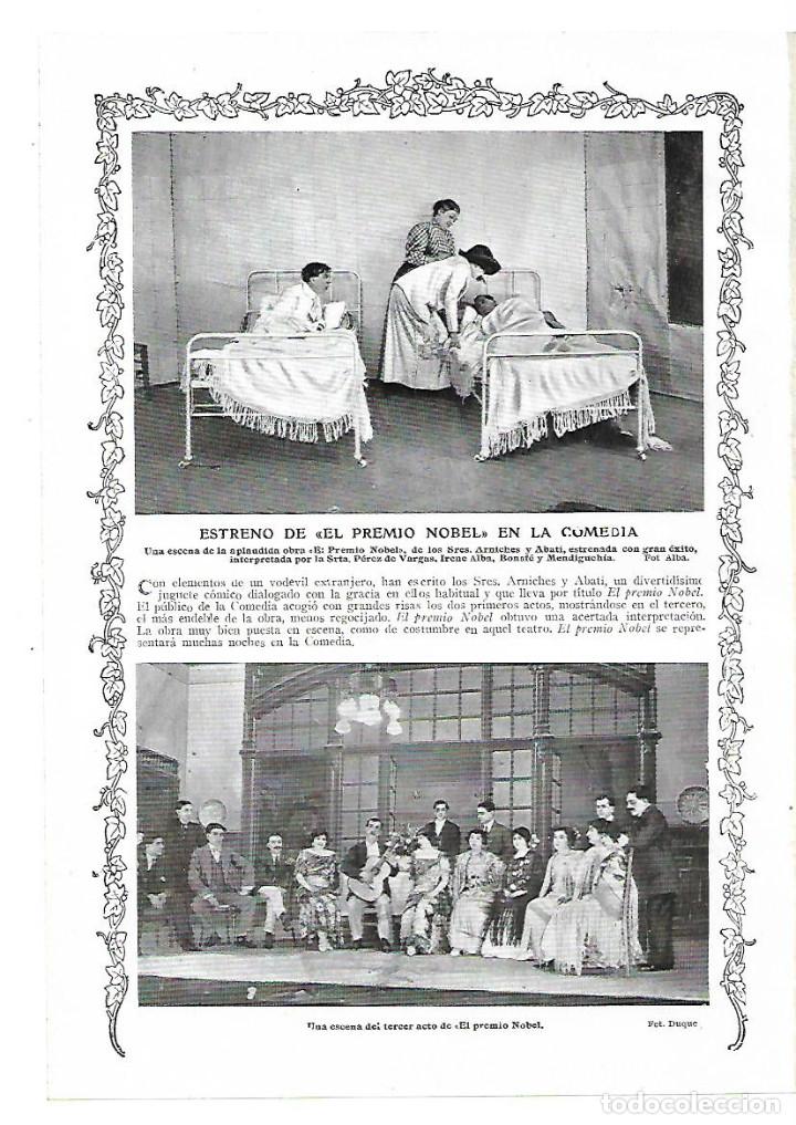 Collezionismo: A&Ntilde;O 1913 RECORTE PRENSA TEATRO DE LA COMEDIA ESTRENO EL PREMIO NOBEL PEREZ DE VARGAS BONAFE ALBA