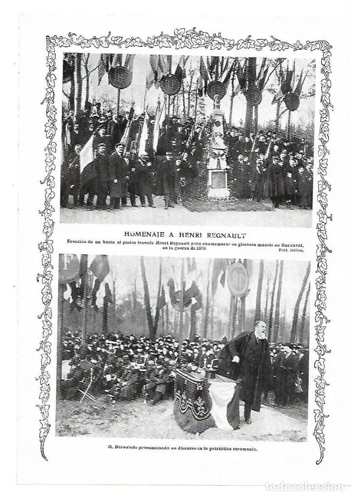 Collectionnisme: A&Ntilde;O 1913 RECORTE PRENSA HOMENAJE A HENRI REGNAULT PINTURA DEROULEDE BURENVAL