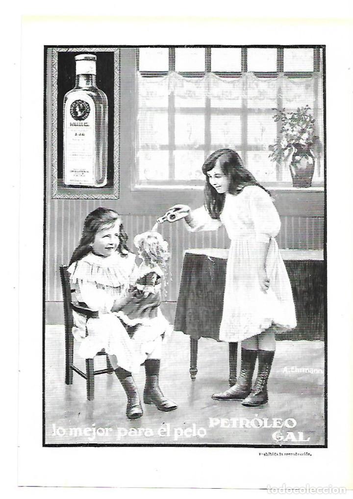 Collectionnisme: A&Ntilde;O 1913 RECORTE PRENSA PUBLICIDAD PETROLEO GAL PARA EL CABELLO