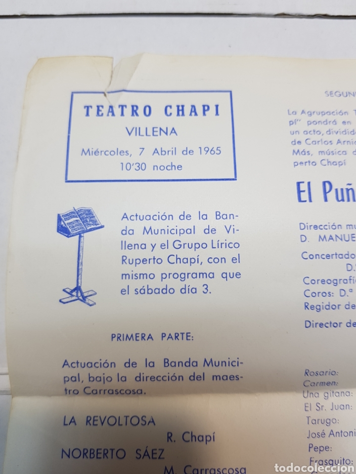 Coleccionismo: Programa Teatro Chap&iacute; 1965 El pu&ntilde;ado de Rosas escaso - Foto 2