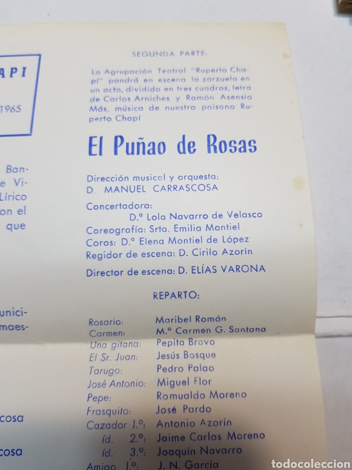 Coleccionismo: Programa Teatro Chap&iacute; 1965 El pu&ntilde;ado de Rosas escaso - Foto 4