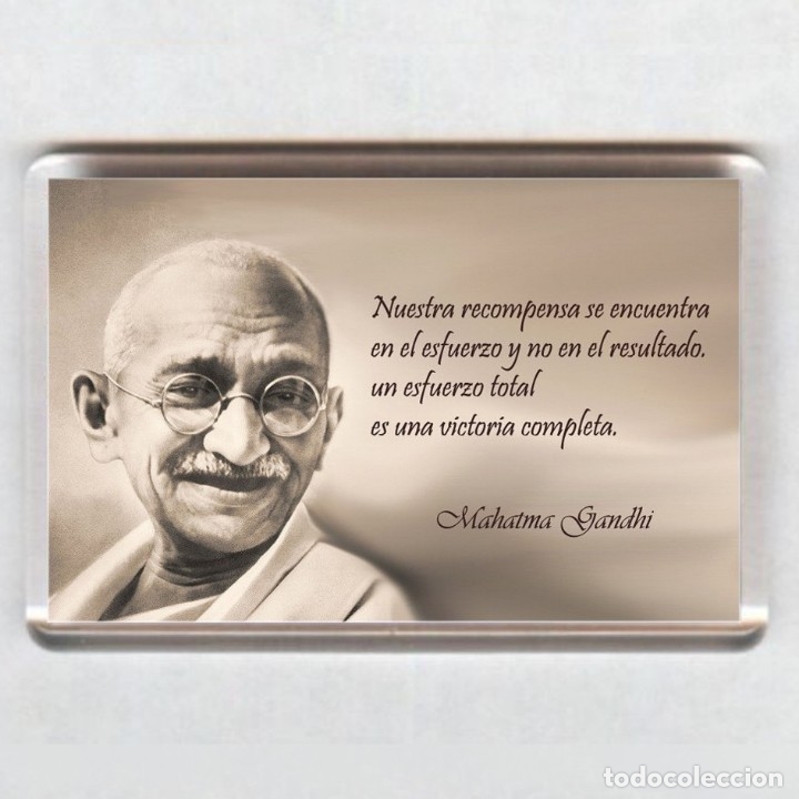 Coleccionismo: IMAN acr&iacute;lico NEVERA - FRASES # GANDHI