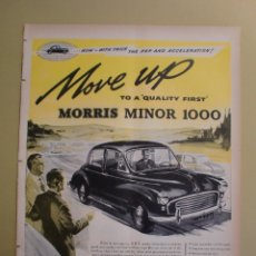 Coleccionismo: QUALITY FIRST AUTOMOVIL MORRIS MINOR 1000 - 27 MAYO 1957. Lote 168556060