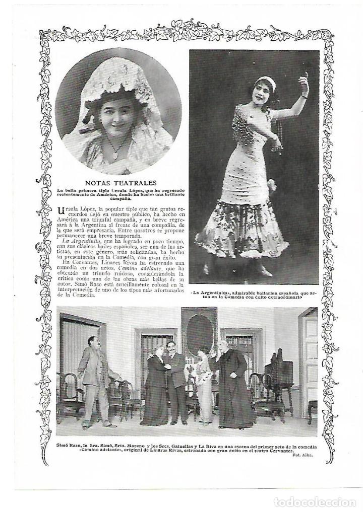 Colecionismo: A&Ntilde;O 1913 RECORTE PRENSA TEATRO DE LA COMEDIA ARTISTA LA ARGENTINITA BAILARINA ESPA&Ntilde;OLA