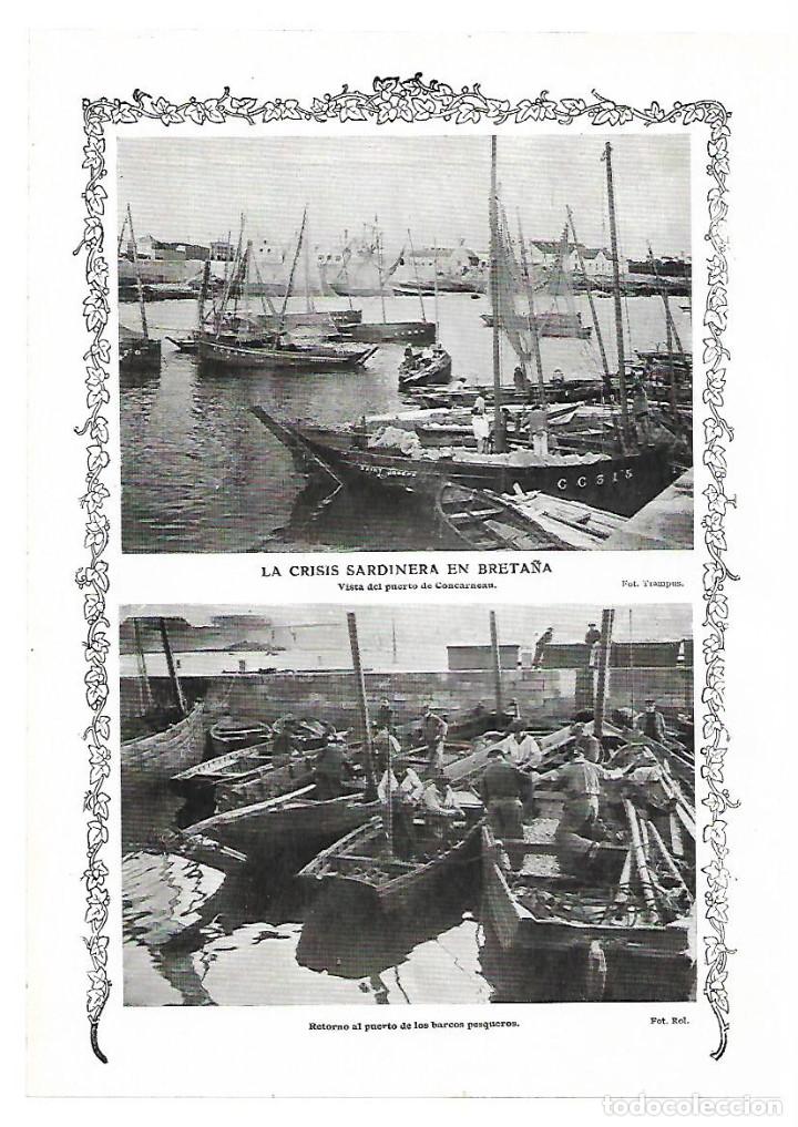 Collezionismo: A&Ntilde;O 1913 RECORTE PRENSA BRETA&Ntilde;A CRISIS SARDINERA SARDINA BARCAS PESCA PUERTO CONCARNEAU